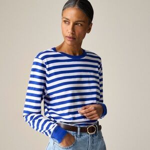 J Crew Black and White Striped vintage jersey Women's Top size Large